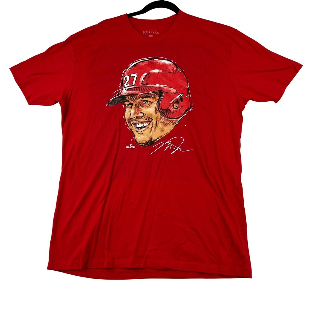 500 LEVEL Mike Trout Los Angeles Angels Red Graphic T-Shirt Mens XL MLB Players